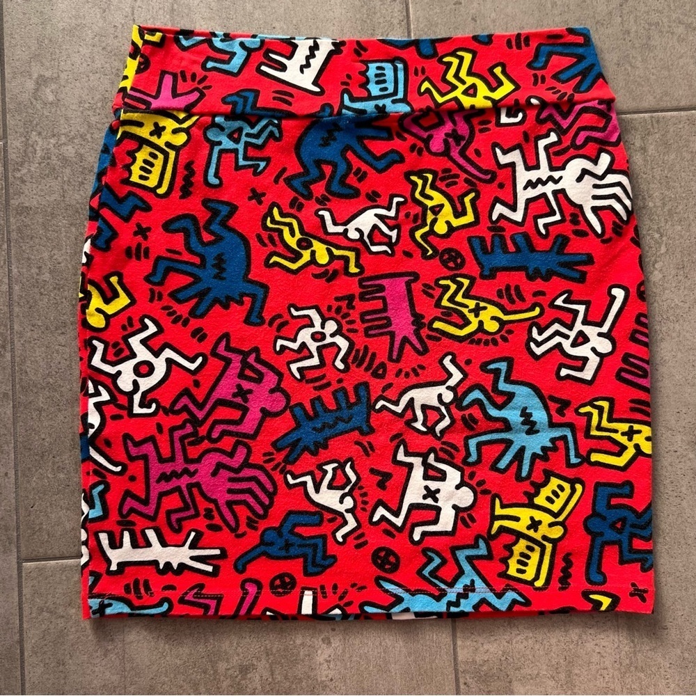 Forever 21 x Keith Haring Red Mini Skirt Size L - Picture 2 of 6